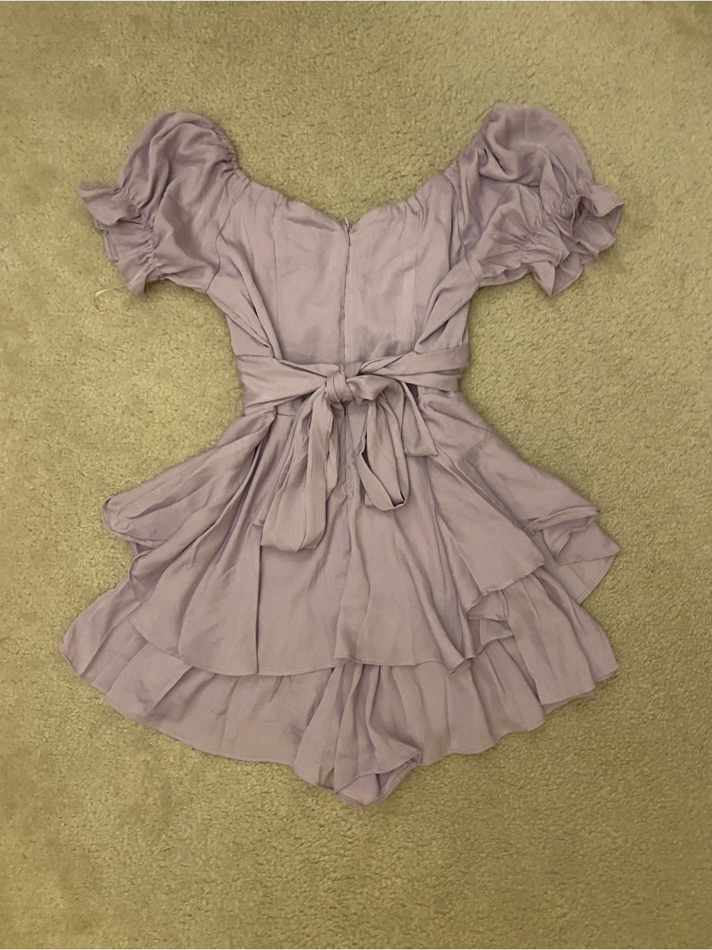 Lilac Off-Shoulder Ruffled Mini Dress - Picture 2 of 7